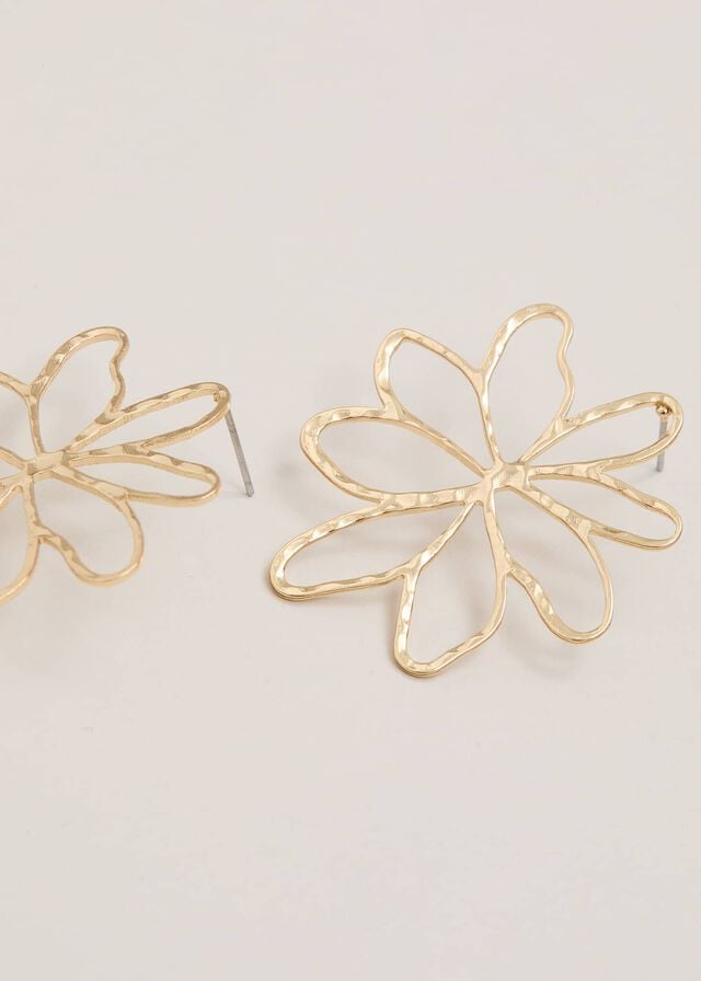 Gold Phase Eight Gold Open Flower Stud Jewellery | 3612XKGYM