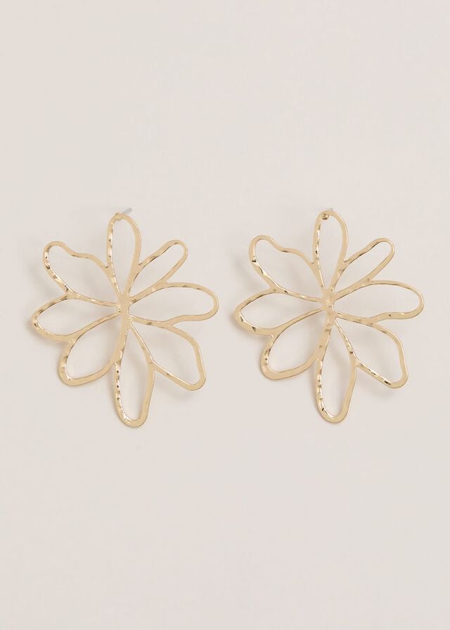 Gold Phase Eight Gold Open Flower Stud Jewellery | 3612XKGYM