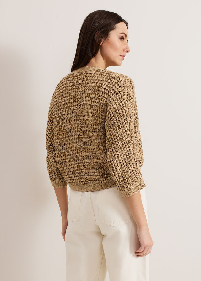 Gold Phase Eight Isobell Lurex Shurg Knitwear | 8546NPSFZ