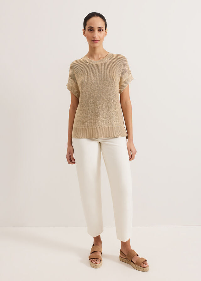 Gold Phase Eight Rylee Tabard Knitwear | 8405ZXKHA