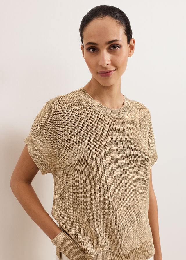 Gold Phase Eight Rylee Tabard Knitwear | 8405ZXKHA