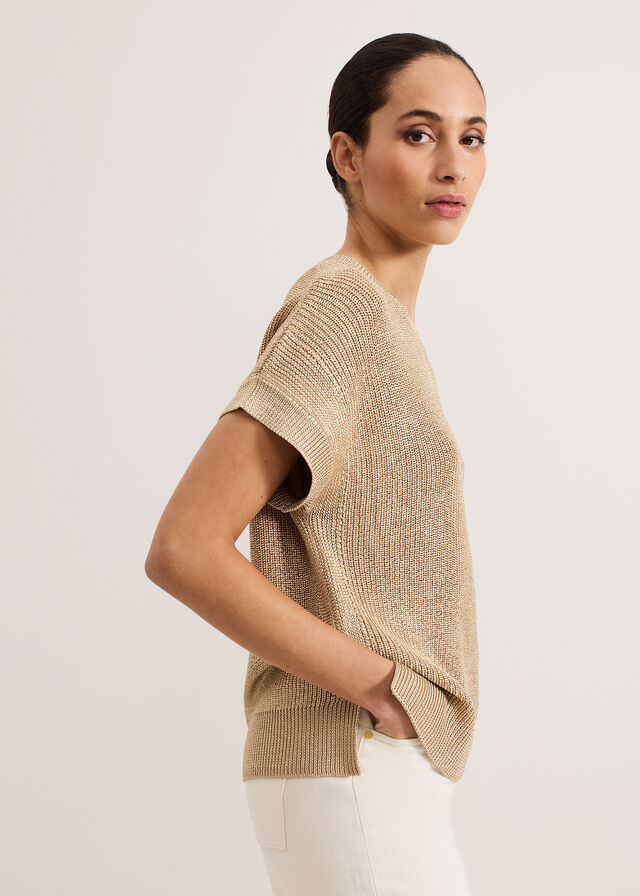 Gold Phase Eight Rylee Tabard Knitwear | 8405ZXKHA