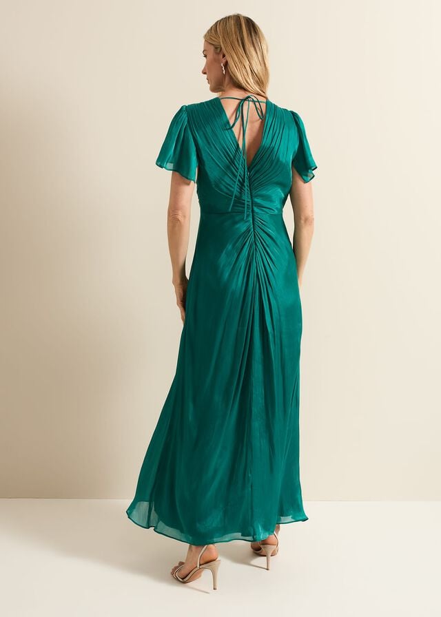 Green Phase Eight Abbey Satin Dress | 5324XEKBG