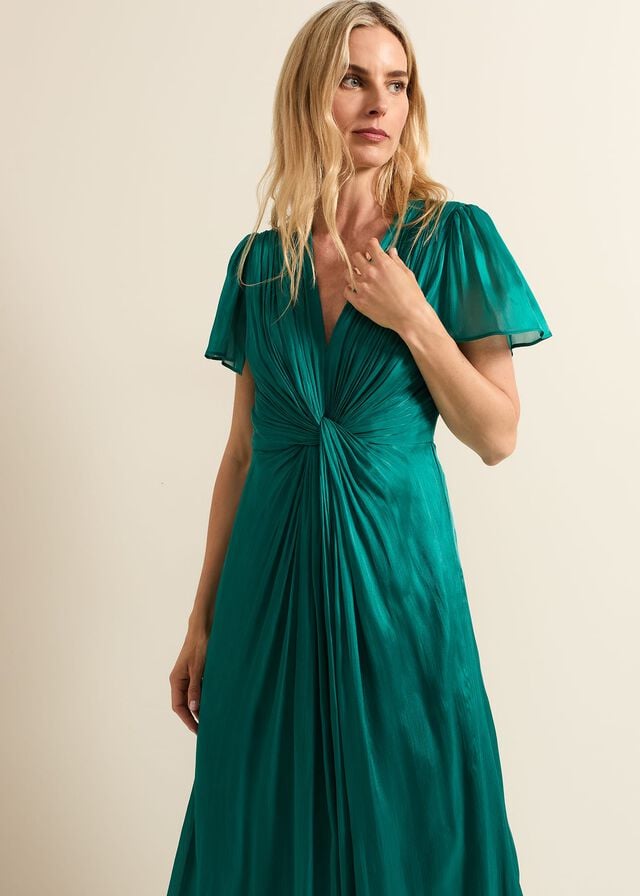 Green Phase Eight Abbey Satin Dress | 5324XEKBG