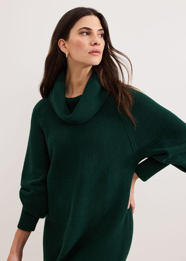 Green Phase Eight Dahlieted Chunky Dress | 5029FXQAI