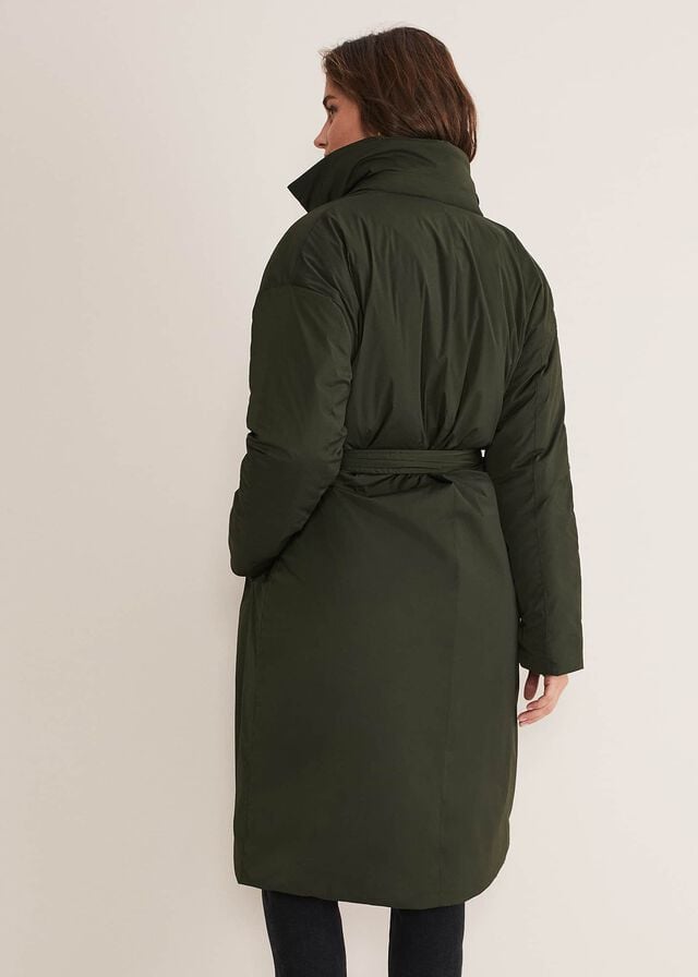 Green Phase Eight Erin Long Puffer Coats | 8614MWAFD