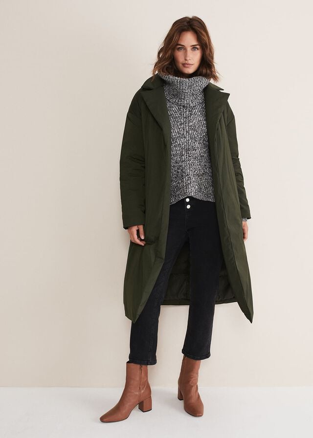 Green Phase Eight Erin Long Puffer Coats | 8614MWAFD