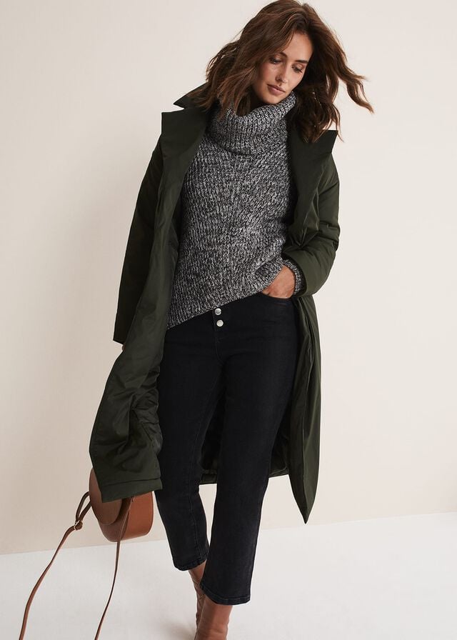 Green Phase Eight Erin Long Puffer Coats | 8614MWAFD