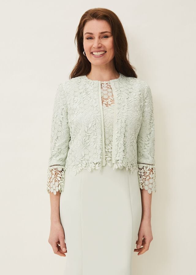 Green Phase Eight Georgia Lace Jackets | 8957PZUGN