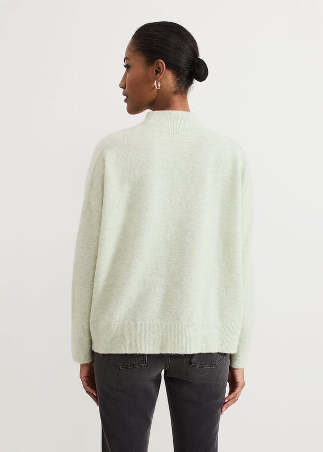 Green Phase Eight Jordan Alpaca Funnel Neck Knitwear | 6342FGNLQ