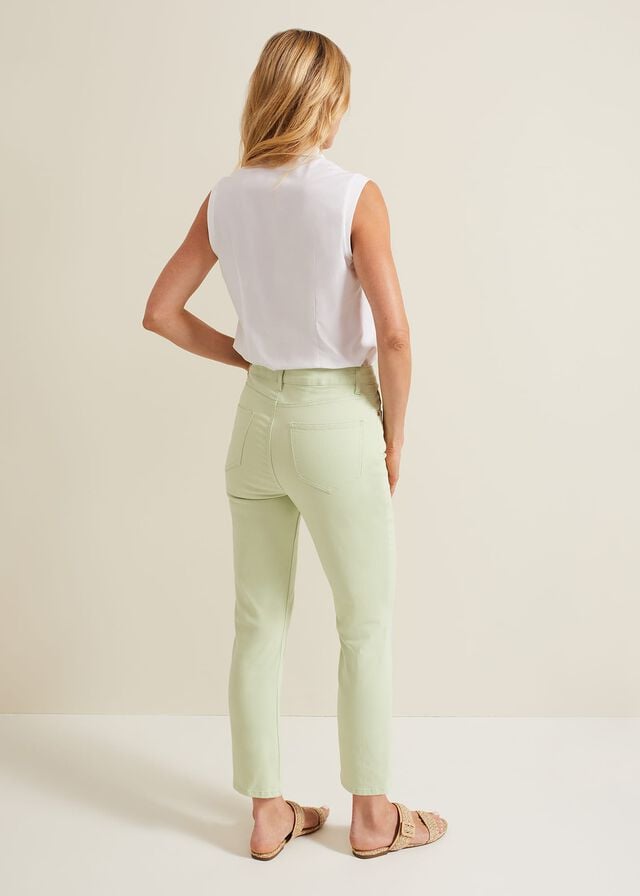 Green Phase Eight Lindsey Cropped Straight Leg Trousers | 8716SGNBC