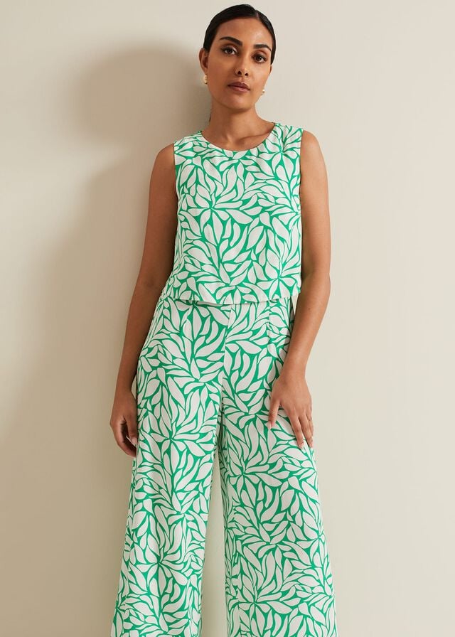 Green Phase Eight Petite Aubrey Geo Jumpsuit | 9371GTOSJ