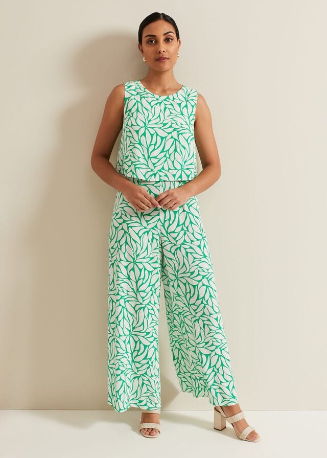 Green Phase Eight Petite Aubrey Geo Jumpsuit | 9371GTOSJ