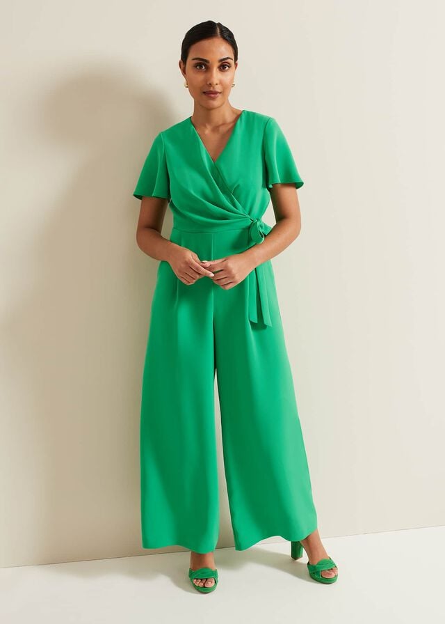 Green Phase Eight Petite Julissa Wide Leg Jumpsuit | 7604DAPTS