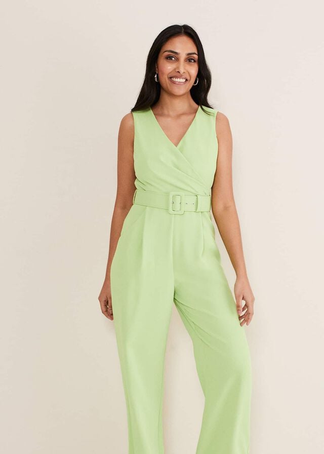 Green Phase Eight Petite Lissia Wide Leg Jumpsuit | 5236ZWDTX