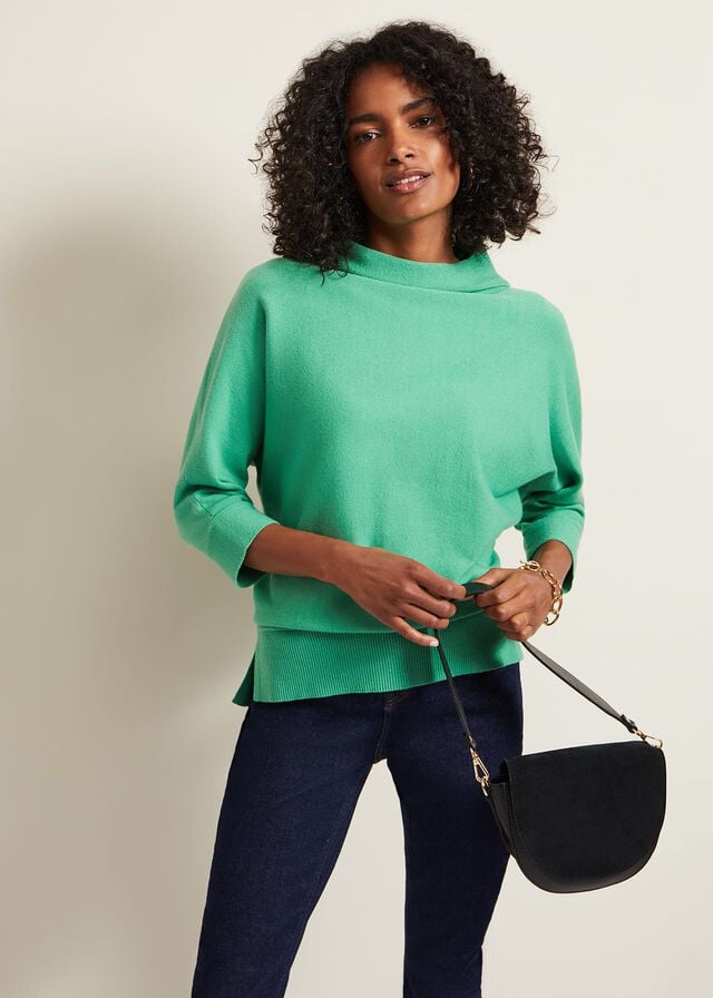 Green Phase Eight Salima Funnel Knitwear | 3980VTRYG