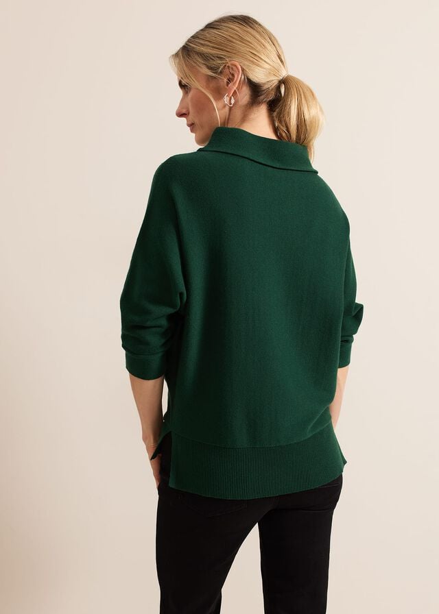 Green Phase Eight Salima Funnel Neck Knitwear | 5867MRPZA