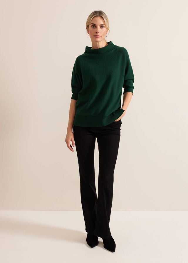 Green Phase Eight Salima Funnel Neck Knitwear | 5867MRPZA