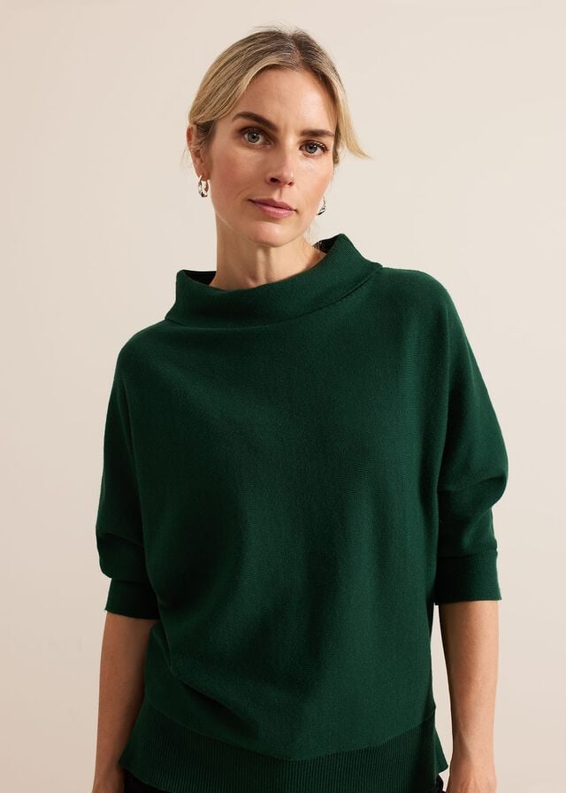 Green Phase Eight Salima Funnel Neck Knitwear | 5867MRPZA