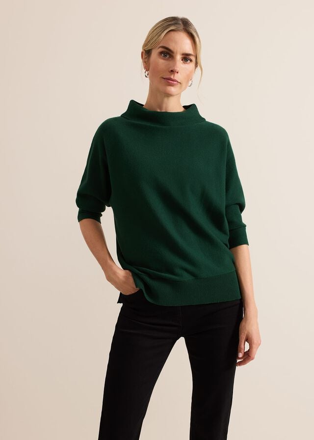 Green Phase Eight Salima Funnel Neck Knitwear | 5867MRPZA