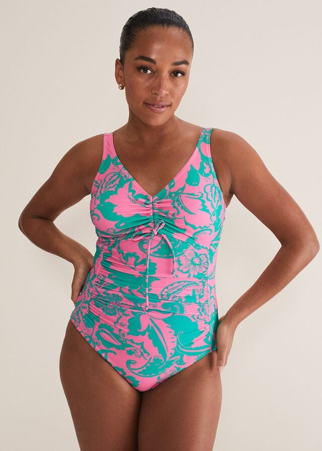 Green / Pink Phase Eight Paisley Printed Swimwear | 1928WCBVY