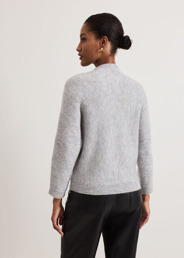 Grey Phase Eight Amber Applique Knitwear | 0519ULZQS