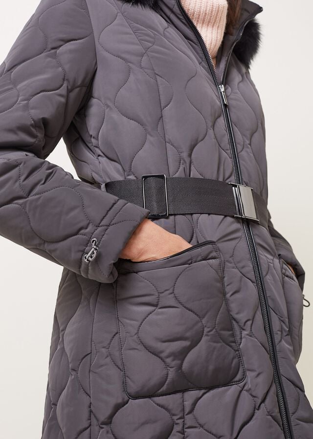 Grey Phase Eight Danny Quilted Puffer Coats | 5091GZBTL