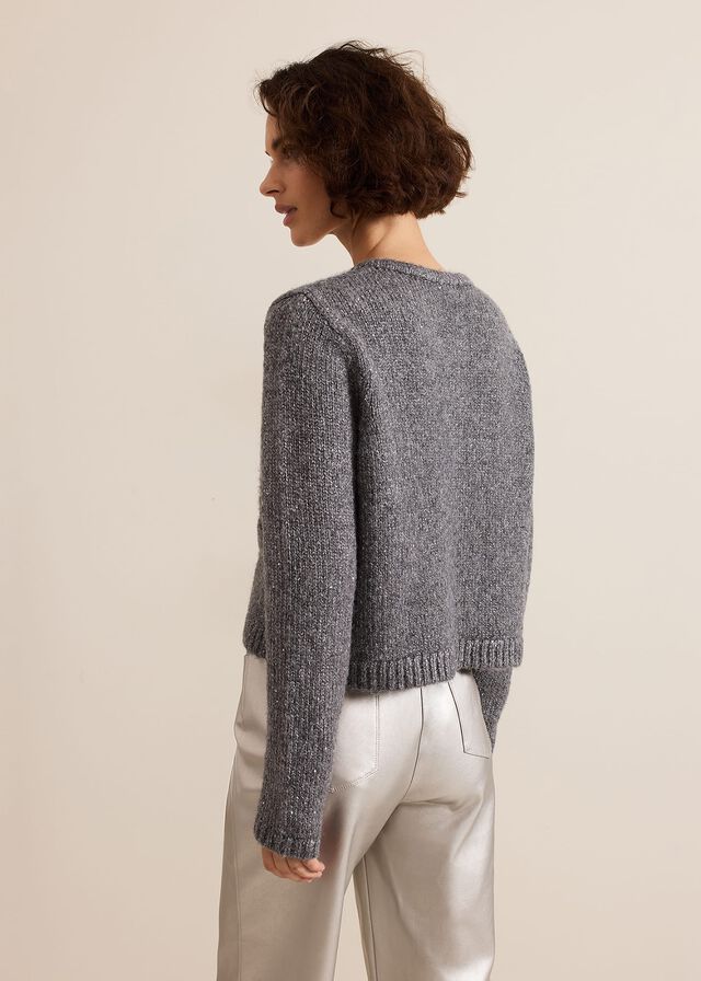 Grey Phase Eight Eden Sequinted Knitwear | 4902QEJIN