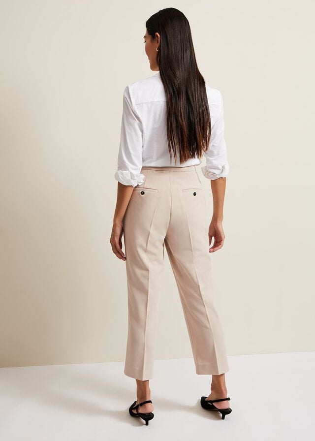 Grey Phase Eight Everlee Crop Straight Leg Smart Trousers | 5760HNPTE