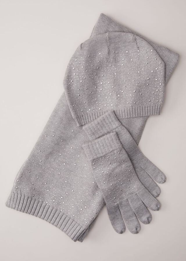 Grey Phase Eight Grey Sparkly Scarves | 5984OVRXK