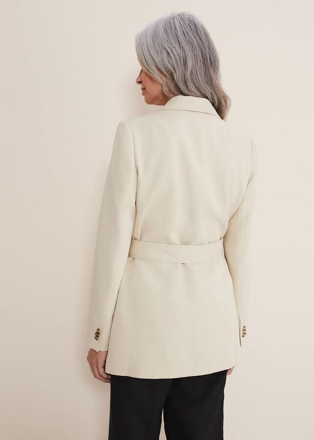 Grey Phase Eight Inessa Linen Belted Jackets | 9284APYDG