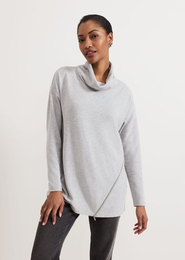 Grey Phase Eight Klara Grey Snuggle T Shirts | 9681JQMGC