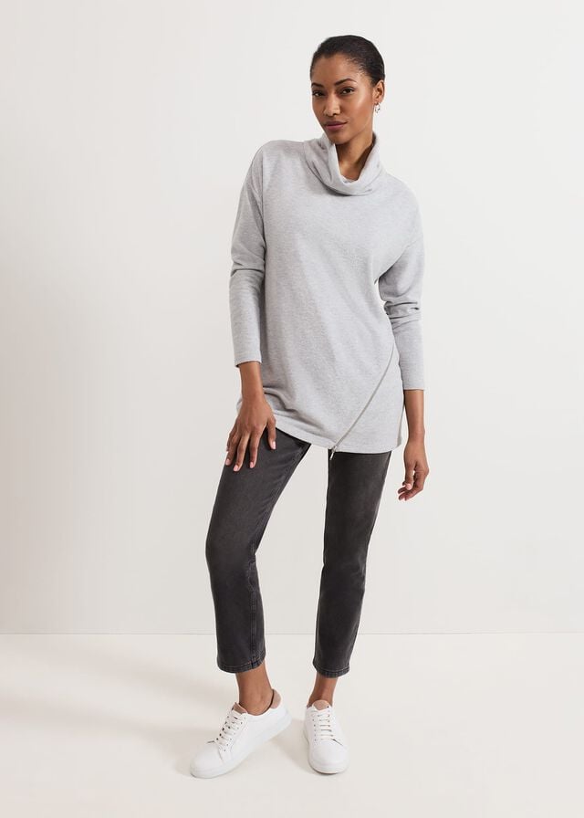 Grey Phase Eight Klara Grey Snuggle T Shirts | 9681JQMGC