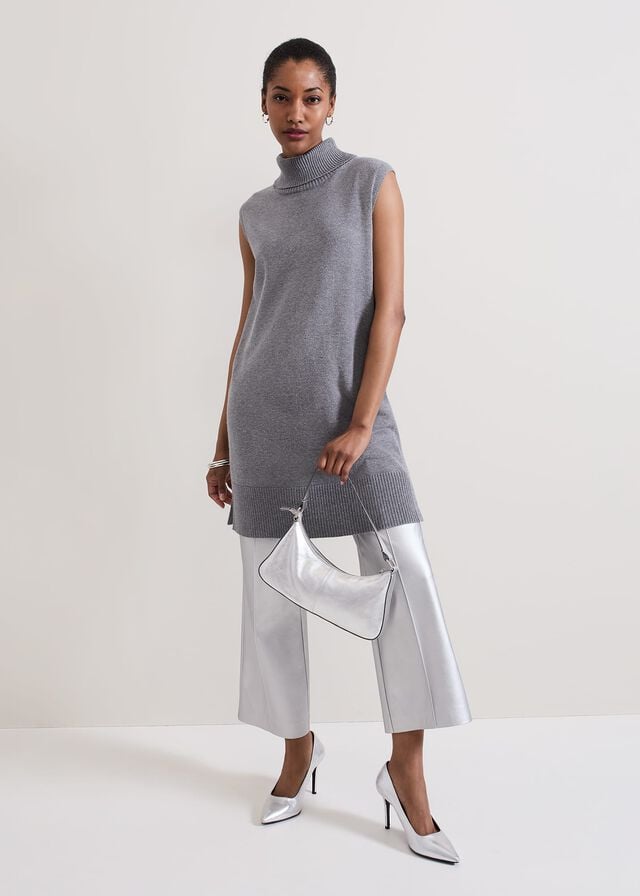 Grey Phase Eight Mila Sleeveless Tabard Dress | 7210BEFOP