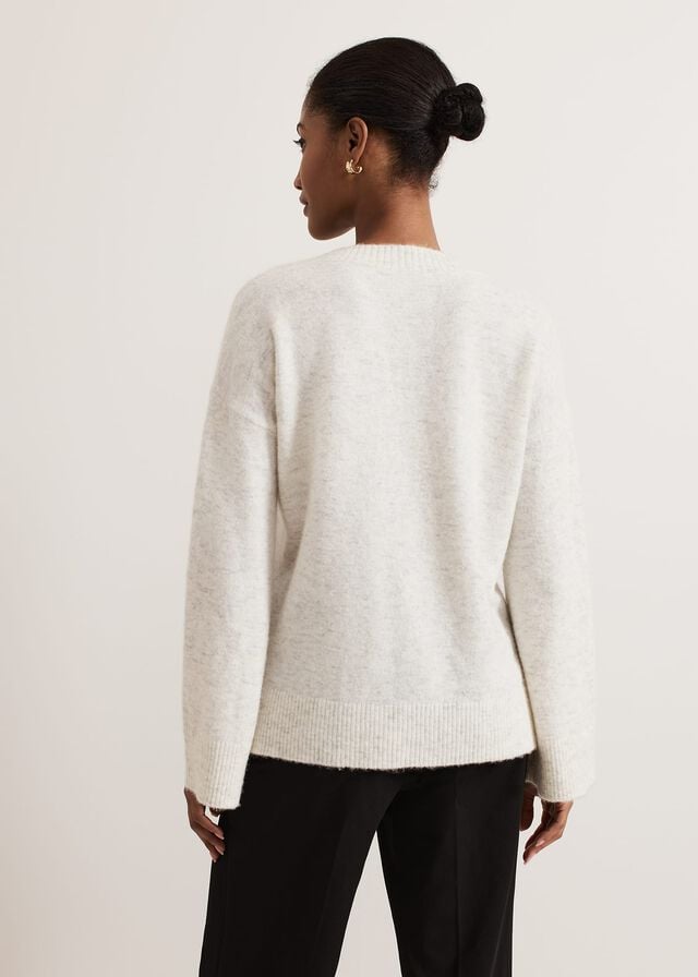 Grey Phase Eight Olivia V Neck Alpaca Knitwear | 9641KVAIZ