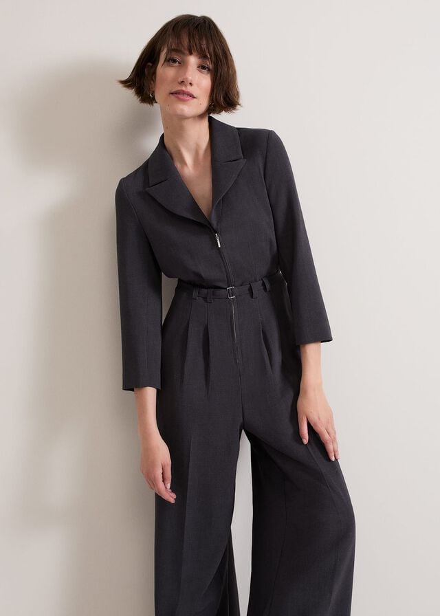 Grey Phase Eight Pamela Grey Tailored Jumpsuit | 4319TUOBK