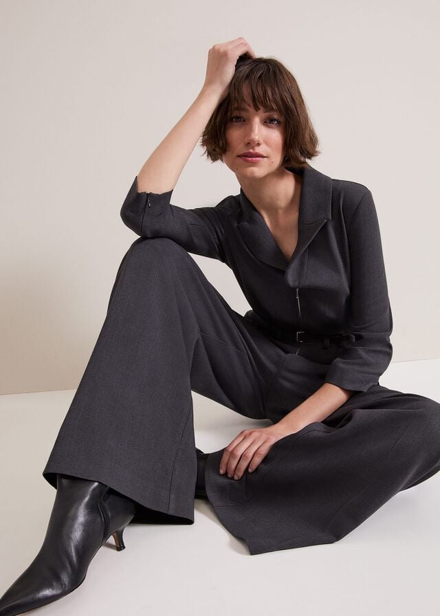 Grey Phase Eight Pamela Grey Tailored Jumpsuit | 4319TUOBK