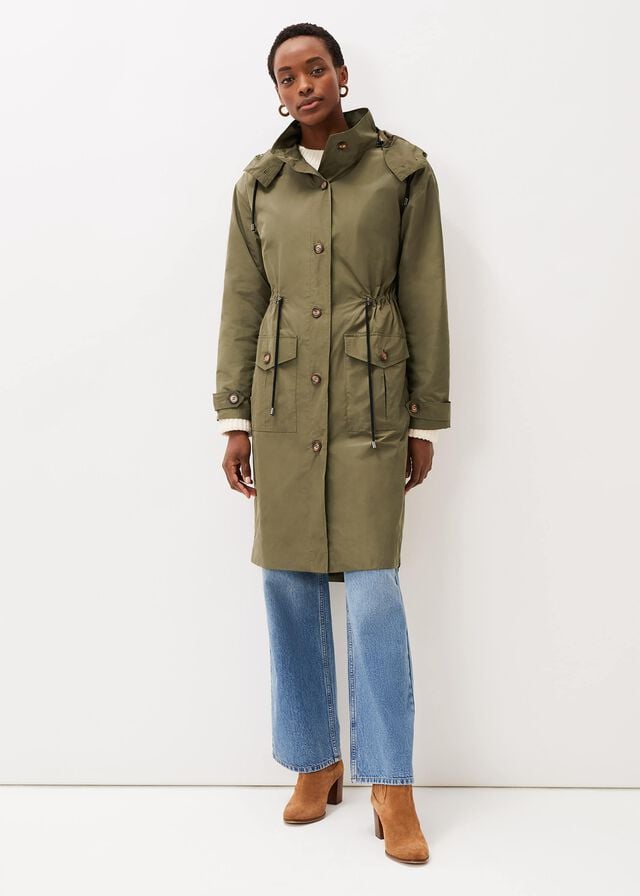 Khaki Phase Eight Chloe Longline Coats | 6810DWISR