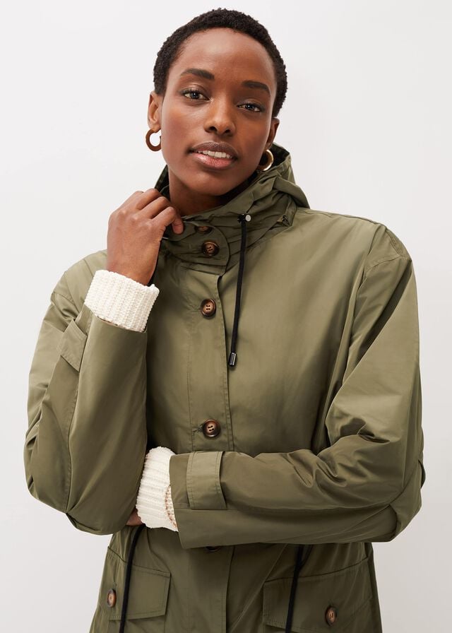 Khaki Phase Eight Chloe Longline Coats | 6810DWISR