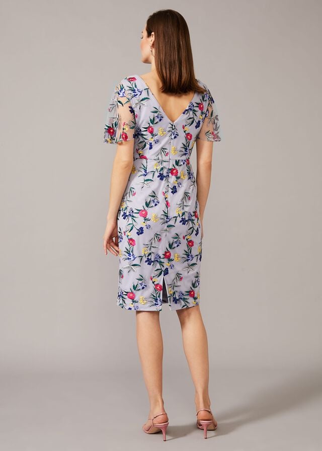 Lavender Phase Eight Lorie Floral Embroidered Dress | 8264KOPLH