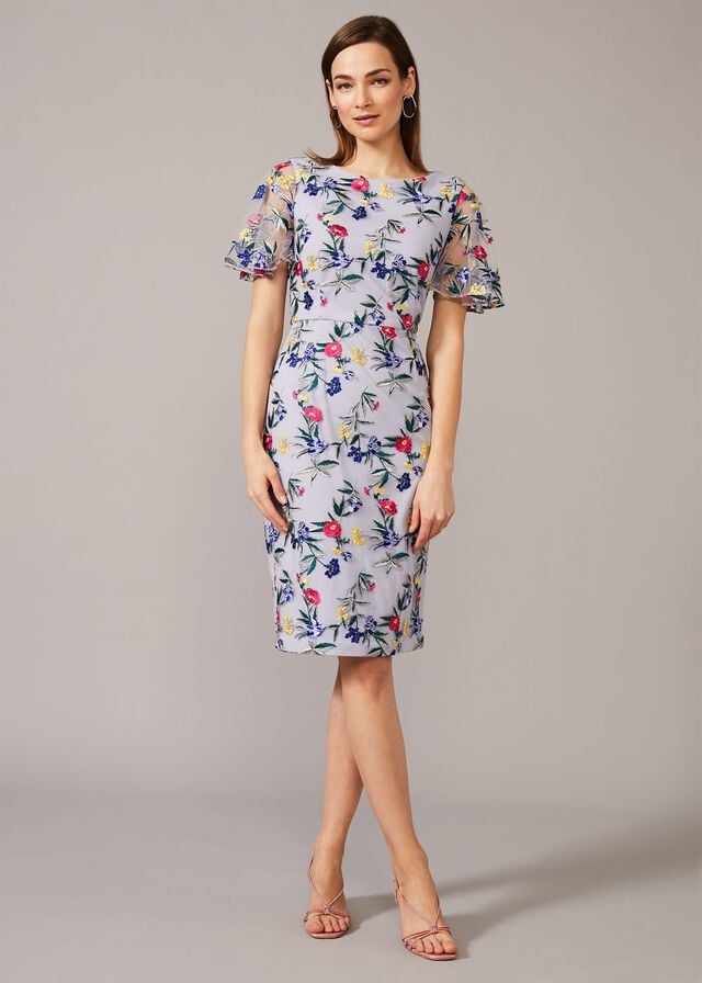 Lavender Phase Eight Lorie Floral Embroidered Dress | 8264KOPLH