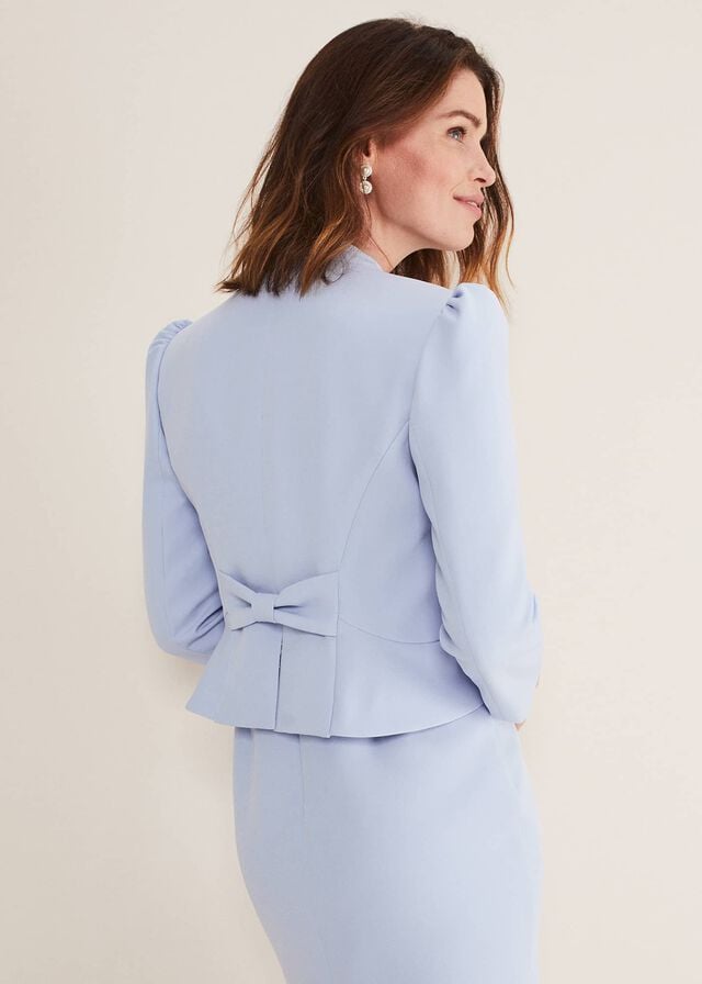 Light Blue Phase Eight Isabella Bow Jackets | 0719PYUXR