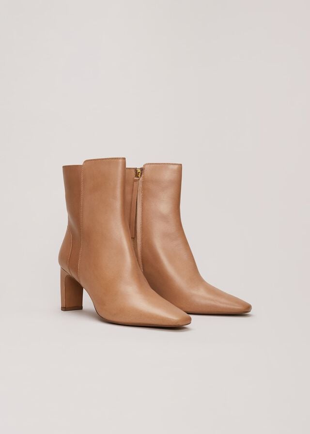 Light Brown Phase Eight Brown Leather Boots | 8942NRYDH