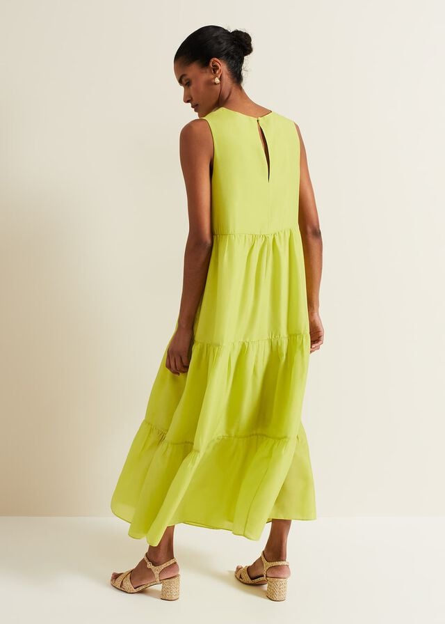 Light Green Phase Eight Sara Tiered Dress | 0832SYWNX