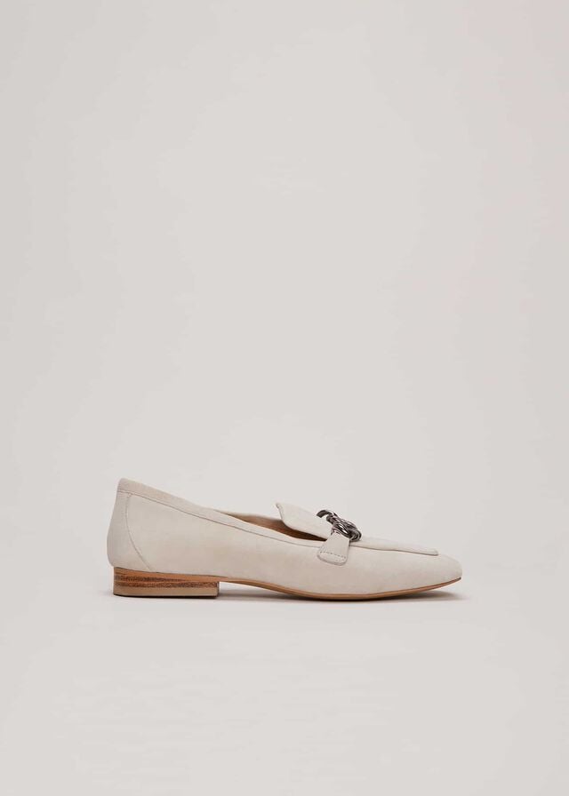 Light Grey Phase Eight Grey Chain Detail Flats | 2048VJEZY