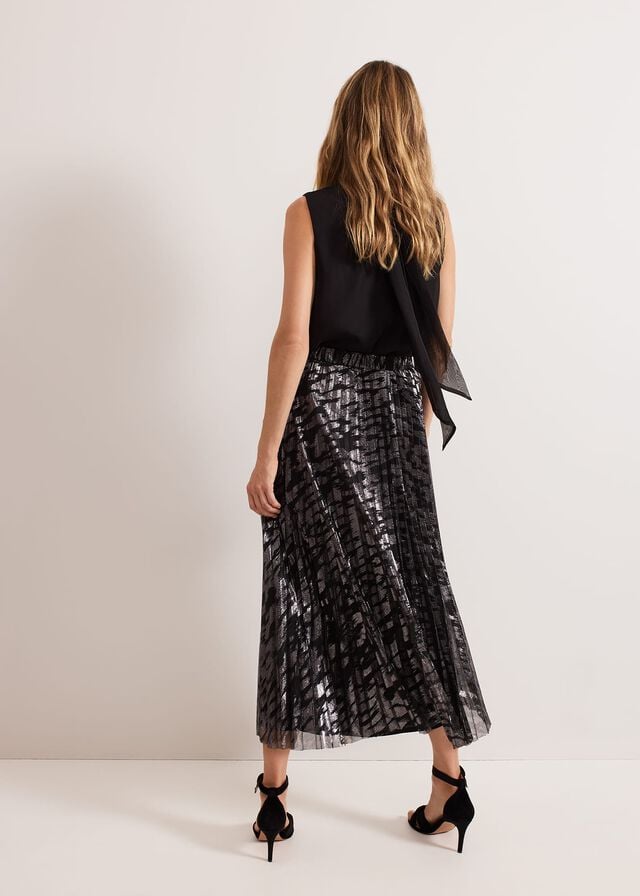 Metal Phase Eight Zoe Metallic Pleated Skirts | 5387HYXRO