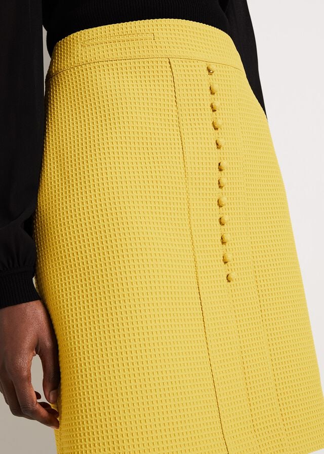 Mustard Phase Eight Skye Textured Skirts | 6174QXUEA