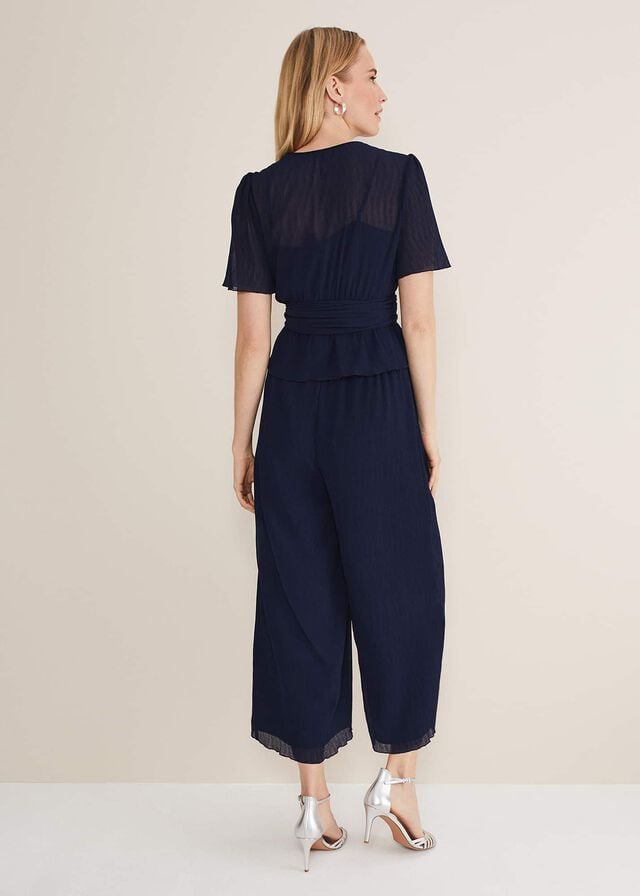 Navy Phase Eight Aster Plisses Co-Ord Trousers | 3825MGAPB