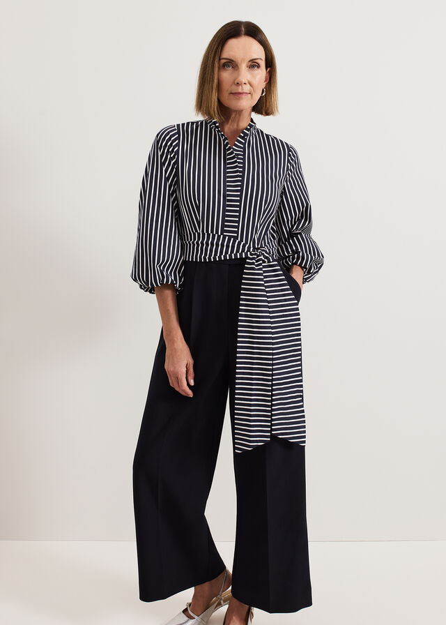 Navy Phase Eight Bree Stripe Jumpsuit | 8065ZGERC