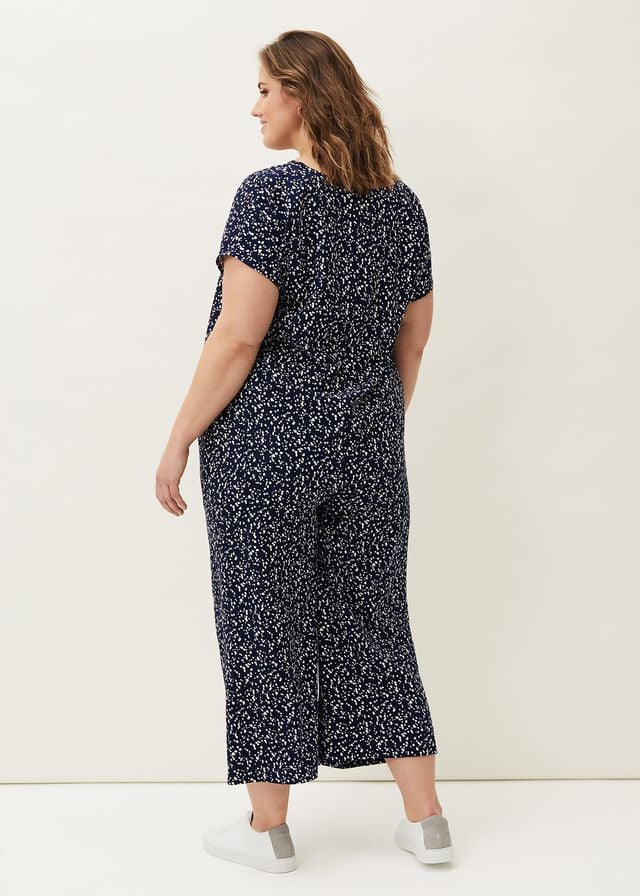 Navy Phase Eight Carin Spot Culottes Trousers | 3702SGPMB